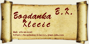 Bogdanka Klecić vizit kartica